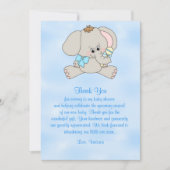 Baby shower dank u Baby Elephant Kaart (Voorkant)
