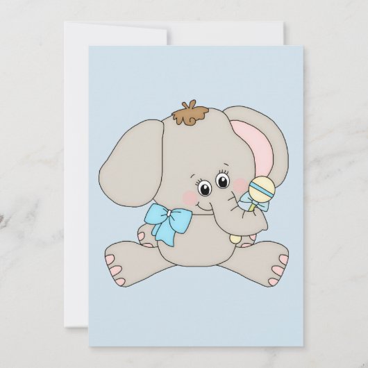 Baby shower dank u Baby Elephant Kaart (Achterkant)