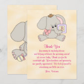 Baby shower dank u Baby Elephant Kaart (Voorkant / Achterkant)