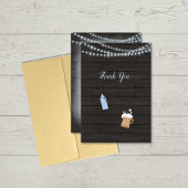 Baby shower Dank u Baby is brouwen blauw Bedankkaart