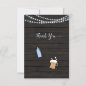 Baby shower Dank u Baby is brouwen blauw Bedankkaart (Voorkant)