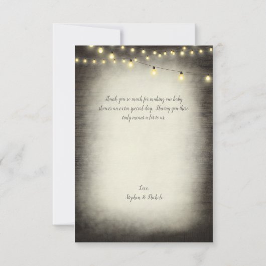 Baby shower Dank u Baby is het brouwen van goud Bedankkaart (Achterkant)