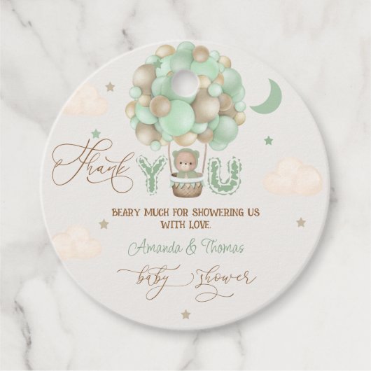 Baby shower Dank u Beary Veel Bedankjes Labels (Voorkant)