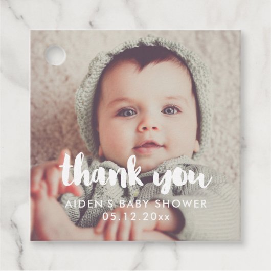 Baby shower dank u bedankjes labels (Voorkant)