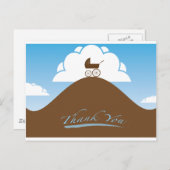 Baby shower dank u blauw briefkaart (Voorkant / Achterkant)