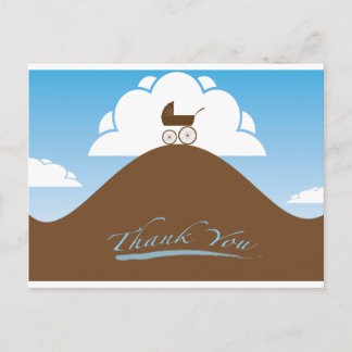 Baby shower dank u blauw briefkaart