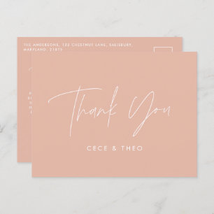 Baby shower dank u blos roze elegant modern briefkaart