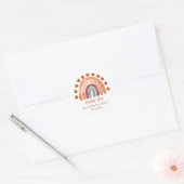 Baby shower Dank u Boho Rainbow Ronde Sticker (Envelop)