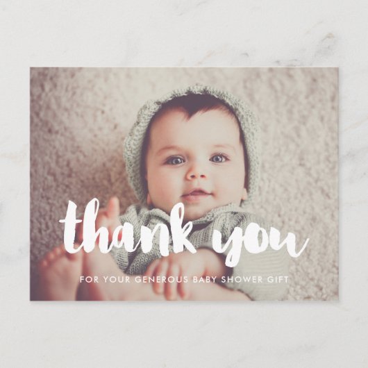 Baby shower dank u briefkaart (Voorkant)