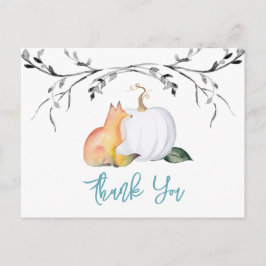 Baby shower Dank u Briefkaart Pumpkin & Fox