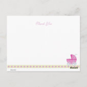 Baby shower Dank u Briefkaarten (Achterkant)