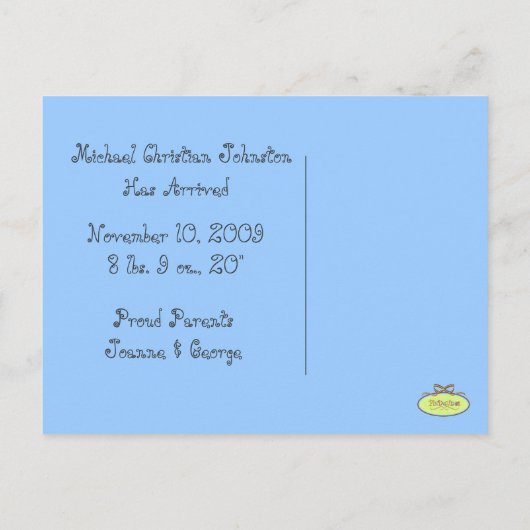 Baby shower Dank u briefkaarten nemen uw foto's op (Achterkant)