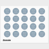 Baby shower dank u Chambray Blue Ronde Sticker (Vel)