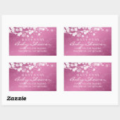 Baby shower Dank u Cherry Blossom Pink Rechthoekige Sticker (Vel)