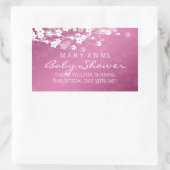 Baby shower Dank u Cherry Blossom Pink Rechthoekige Sticker (Tas)