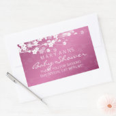 Baby shower Dank u Cherry Blossom Pink Rechthoekige Sticker (Envelop)