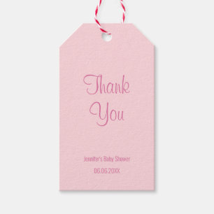 baby shower Dank u Chic Blush Pink Simple Cadeaulabel
