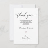 Baby shower Dank u Chic Calligraphy Script Bedankkaart (Achterkant)