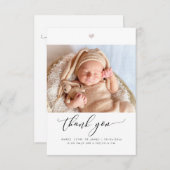 Baby shower Dank u Chic Calligraphy Script Bedankkaart (Voorkant / Achterkant)
