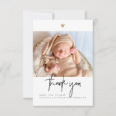 Baby shower Dank u Chic Signature Script Bedankkaart (Voorkant)