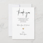 Baby shower Dank u Chic Signature Script Bedankkaart (Achterkant)