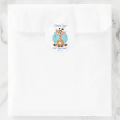 Baby shower Dank u dat u de Giraffe van de DY-naam Ronde Sticker (Tas)