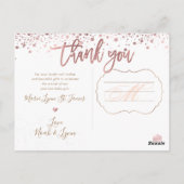 Baby shower Dank u / Dazzled Faux Roos Gold Briefkaart (Achterkant)
