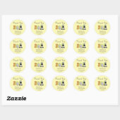 Baby shower Dank u Dierensafari Oerwoud Ronde Sticker (Vel)