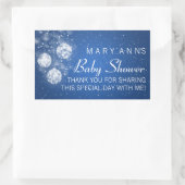 Baby shower Dank u Feestelijke Baubles Blauw Rechthoekige Sticker (Tas)
