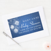 Baby shower Dank u Feestelijke Baubles Blauw Rechthoekige Sticker (Envelop)