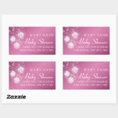 Baby shower Dank u Feestelijke Baubles Roze Rechthoekige Sticker (Vel)