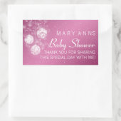 Baby shower Dank u Feestelijke Baubles Roze Rechthoekige Sticker (Tas)