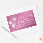 Baby shower Dank u Feestelijke Baubles Roze Rechthoekige Sticker (Envelop)