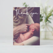 Baby shower Dank u Foto Geboorte Aankondiging (Staand voorkant)