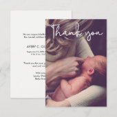 Baby shower Dank u Foto Geboorte Aankondiging (Voorkant / Achterkant)