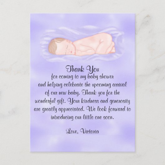 Baby shower dank u genderneutraal briefkaart (Voorkant)