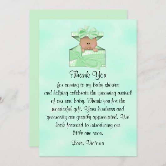 Baby shower dank u genderneutraal etnisch kaart (Voorkant / Achterkant)