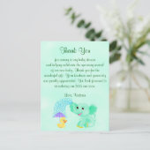 Baby shower Dank u genderneutrale olifant Briefkaart (Staand voorkant)