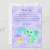 Baby shower Dank u genderneutrale olifant Kaart (Voorkant)