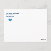 BABY SHOWER DANK U Harten Stripes V05 BLAUW Briefkaart (Achterkant)