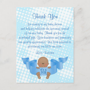 Baby shower Dank U Het is een Jongen Baby Jongen Briefkaart