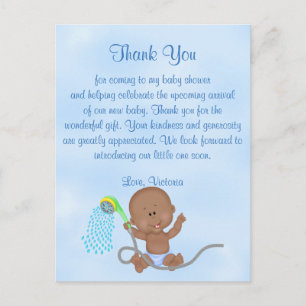 Baby shower Dank U Het is een Jongen Baby Jongen Briefkaart