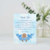 Baby shower Dank U Het is een Jongen Baby Jongen Briefkaart (Staand voorkant)