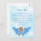 Baby shower Dank U Het is een Jongen Baby Jongen Briefkaart (Voorkant / Achterkant)