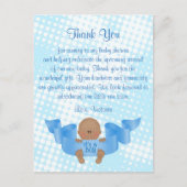 Baby shower Dank U Het is een Jongen Baby Jongen Briefkaart (Voorkant)