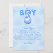 Baby shower Dank U Het is een Jongen Baby Jongen Kaart (Voorkant)