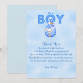 Baby shower Dank U Het is een Jongen Baby Jongen Kaart (Voorkant / Achterkant)