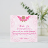 Baby shower Dank u Het is een meisje Baby Girl Kaart (Staand voorkant)