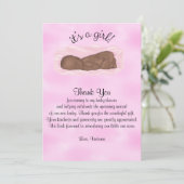 Baby shower Dank u Het is een Meisje Etnisch Kaart (Staand voorkant)