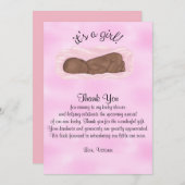 Baby shower Dank u Het is een Meisje Etnisch Kaart (Voorkant / Achterkant)